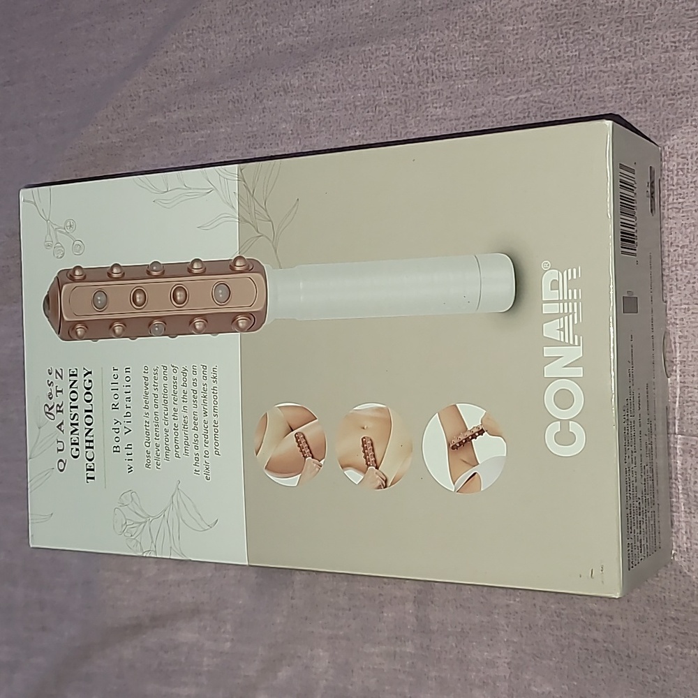 Conair Body Roller with Vibration Rose Quartz Gemstone Technology